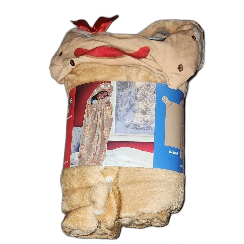 Cozy Tan Kids Blanket with Hood